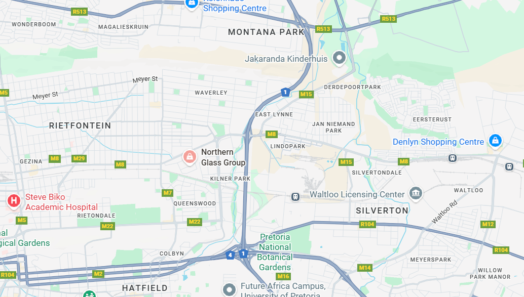 Pretoria Google Maps Preview