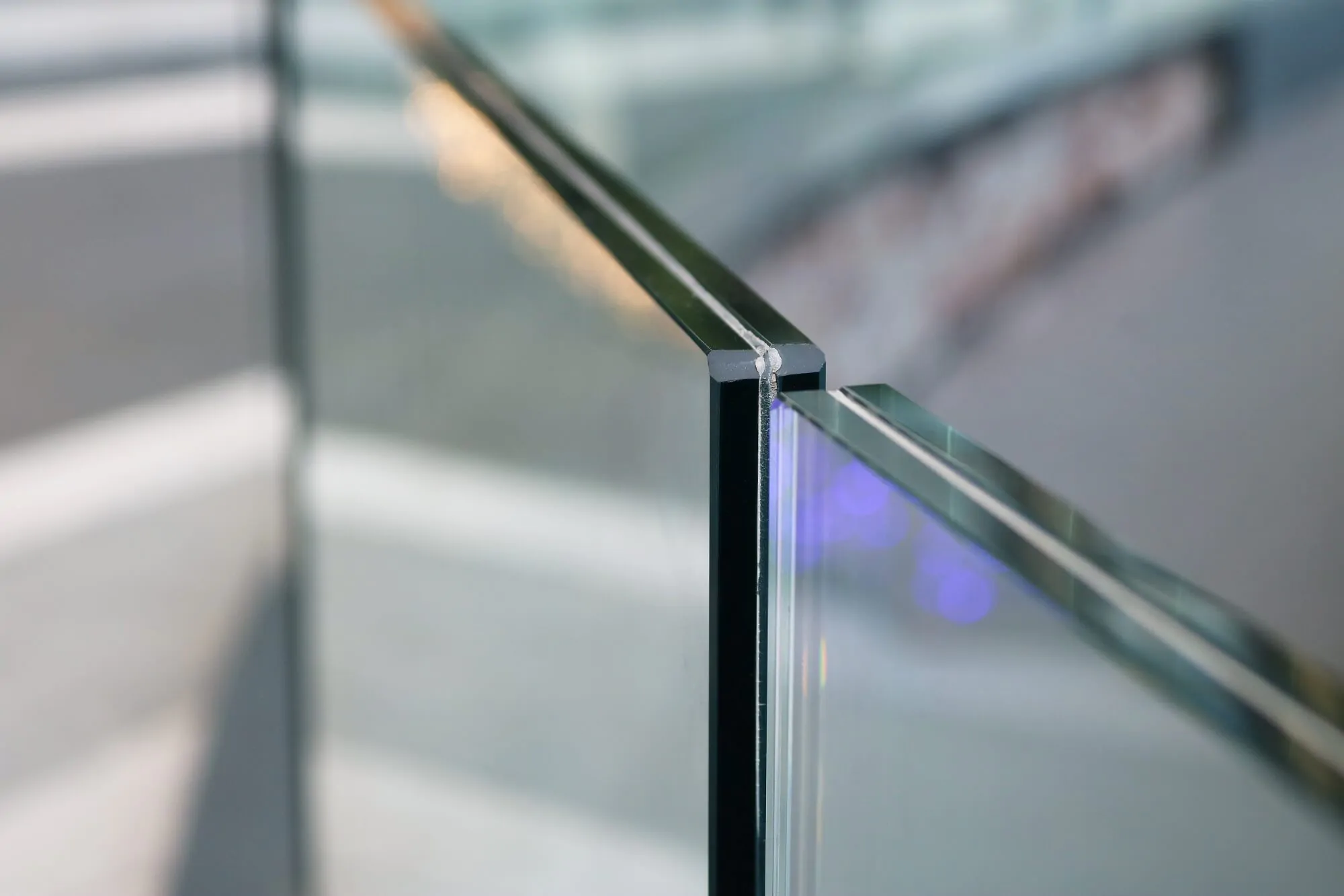 Clear laminated safety glass installation