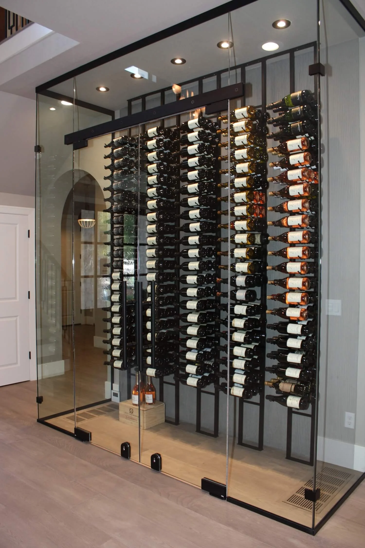 Toughened glass display cabinet